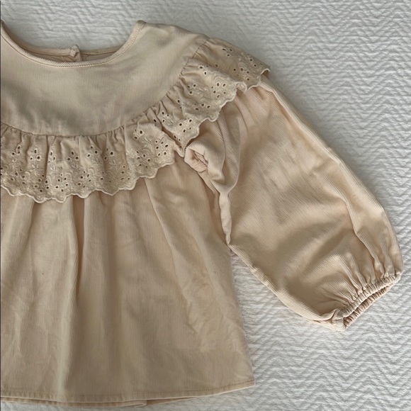 Cream Ruffled Kids Top - Picture 3 of 6